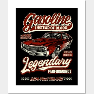 Gasoline instead of blood muscle car II Posters and Art